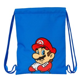 Bolsa Mochila con Cuerdas Super Mario Play Azul Rojo 26 x 34 x