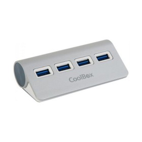 Hub USB CoolBox COO-HU4ALU3 Plateado