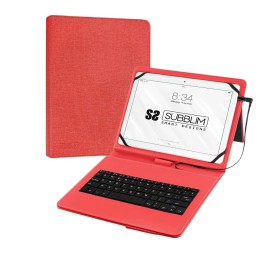 Case for Tablet and Keyboard Subblim SUB-KT1-USB002 10.1" Red
