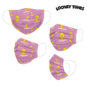Máscara Higiénica em Tecido Reutilizável Looney Tunes Infantil