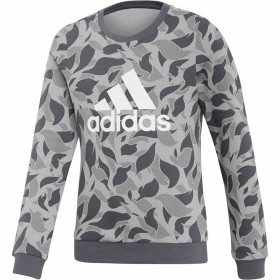Sweatshirt ohne Kapuze für Mädchen Adidas ID Crew Grau Hellgrau
