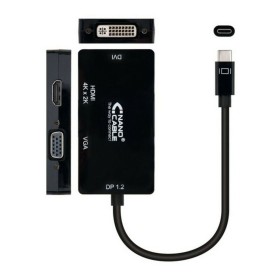 Adaptador USB C a VGA/HDMI/DVI NANOCABLE 10.16.4301-BK (10 cm)