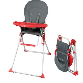Chaise haute Bambisol Rouge Gris PVC 6 - 36 Mois