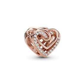 Woman's charm link Pandora SPARKLING ENTWINED HEARTS