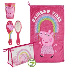 Toilet Bag with Accessories Peppa Pig 4 Pieces Fuchsia (23 x 16