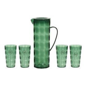 Set de jarra con vasos EDM 827051 Plástico reciclado Verde 5
