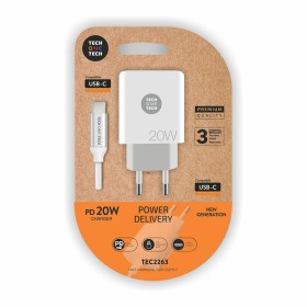 Cargador de Pared + Cable USB-C Tech One Tech Blanco 20 W