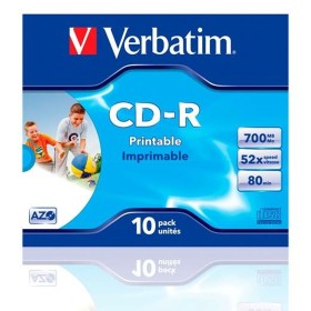 CD-R Verbatim Wide Inkjet Printable 10 Stück 700 MB 52x
