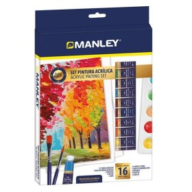 Conjunto de tintas acrílicas Manley 16 Peças Multicolor