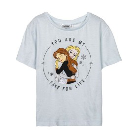 Kurzarm-T-Shirt für Kinder Frozen Hellblau