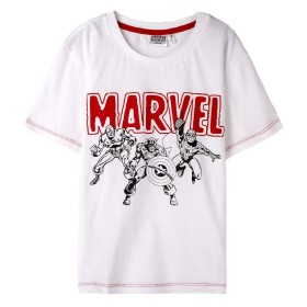 Camisola de Manga Curta Infantil Marvel Branco