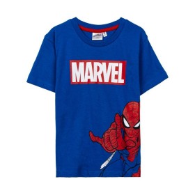 Camisola de Manga Curta Infantil Spider-Man Azul Infantil