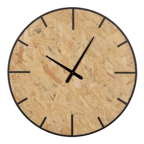 Reloj de Pared Negro Natural PVC Hierro Madera MDF 80 x 4,5 x