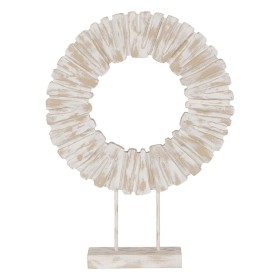 Skulptur Weiß Beige Ring 45 x 10 x 59 cm