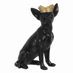 Figurine Décorative Noir Doré Chien 17 x 11,7 x 25,5 cm