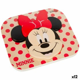 Child's Wooden Puzzle Disney Minnie Mouse + 12 Months 6 Pieces