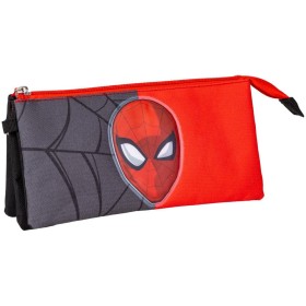 Portatodo Triple Spiderman Rojo 22,5 x 2 x 11,5 cm Negro