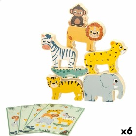 Building Game + Figures Woomax animals 16 Pieces 7 x 7 x 1,5 cm