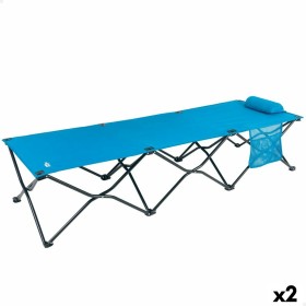 Cama plegable Aktive Azul Camping 178 x 62 x 38 cm 178 x 38 x
