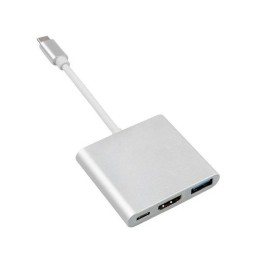 3-Port USB-C Hub MacLean MCTV-840 Silver