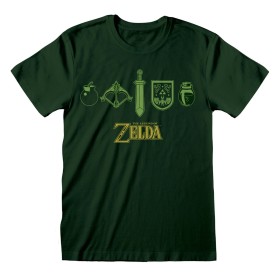 Camiseta de Manga Corta Unisex The Legend of Zelda Icons Verde