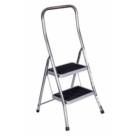 2-step folding ladder Krause 130860 Grey Silver Black/Blue