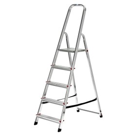 5-step folding ladder Krause 729 Silver Stainless steel