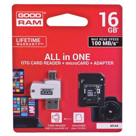 Memoria USB GoodRam M1A4 All in One Blanco Negro Gris 16 GB