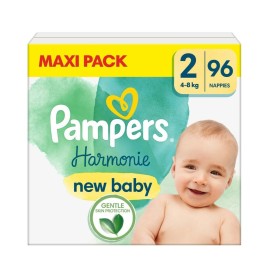 Disposable nappies Pampers Harmonie 4-8 kg 2 (96 Units)