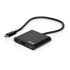 Hub USB Port Designs 900140 Negro 60 W